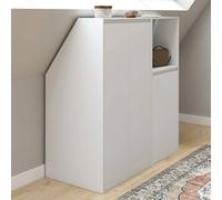 Ensemble armoires sous pente 2 portes + 1 porte et 1 niche TOMI blanc Blanc