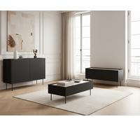 Ensemble ATLAS avec buffet 120 cm + meuble TV 120 cm + table basse 120 cm noir BOBOCHIC Noir