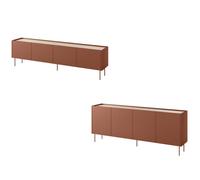 Ensemble ATLAS avec buffet 220 cm + meuble TV 220 cm rouge BOBOCHIC Rouge
