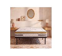 Ensemble Aubertin 90x190 cm + sommier métal - Ressorts + mémoire - Ep. 24 cm