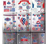 Ensemble autocollants muraux en PVC - 9 pièces pour décoration patriotique