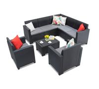 Ensemble avec canapé d'angle Nebraska Corner 7 Bica anthracite