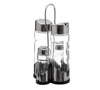 5Five Set huilier vinaigrier salière poivrière 11x10,5x21 cm verre acier inoxydable