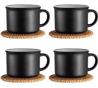 Ensemble Azomor composé de 4 tasses à cappuccino élégantes avec soucoupes, pour le plaisir du café
