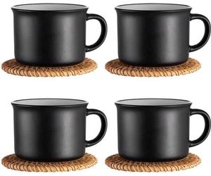 Ensemble Azomor composé de 4 tasses à cappuccino élégantes avec soucoupes, pour le plaisir du café