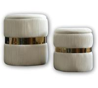 Ensemble Azomor composé de deux jolis pots ronds en velours avec compartiment de rangement, pour le salon et la chambre à coucher
