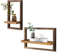 Ensemble Azomor comprenant 2 étagères murales décoratives en bois pour le salon et la chambre à coucher