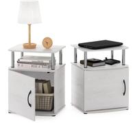 Ensemble Azomor comprenant 2 tables d'appoint élégantes avec des espaces de rangement ouverts et fermés