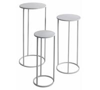 Ensemble Azomor comprenant 3 supports à plantes modernes en métal gris pour l'extérieur