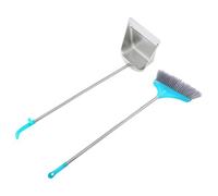 Ensemble Balai avec Pelle en Acier Inoxydable et PP pour Bureaux | Bristles Souples, Prise Confortable, Usage Polyvalent, Résiste à L'usure, Espaces de Vente, Entretien Quotidien