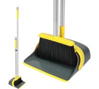 Ensemble balai et pelle à poussière, 2 pièces, jaune et gris, idéal pour le nettoyage