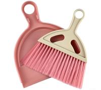 Ensemble balai et pelle à poussière compact conçu pour les besoins de nettoyage minimalistes dans les bureaux à domicile avec trou de suspension intégré (rouge)