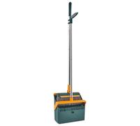 Ensemble Balai et Pelle à Poussière Vert à Long Manche, Pliable | Brosses PET Flexibles, Acier Inoxydable et PP, Bord au Sol, pour Sols Durs, Poils Animaux, Salle de Bain