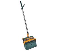 Ensemble Balai et Pelle Ménagers Pliable Vert en Acier Inoxydable | Kit de Nettoyage pour Maison et Dortoir, Long Manche, PET et Pp, Ramasse Coins Étroits