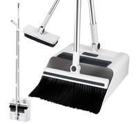 Ensemble balai ménage 3 en 1 FISHTEC Poils souples 180° Brosse poils durs Pelle avec peigne Rangement vertical