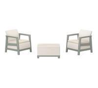 Ensemble balcon gris - KETER - Scandi Linea - Table 75 x 40 x 51 cm - Chaises 70 9 x 77 5 x 73 cm - Plastique