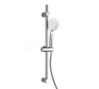 Ensemble Barre de Douche & Pommeau 5 Positions 24cm Argent