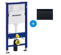 Ensemble bati-support Geberit Duofix UP100 + reservoir pour WC 112 cm + Plaque de commande Delta50 Noire