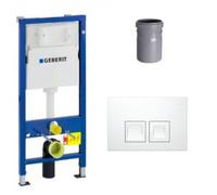 Ensemble bati-support Geberit Duofix UP100 + reservoir pour WC 112 cm + Plaque DELTA50 + Manchon de raccordement (458.103.00.1-1