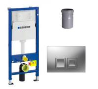 Ensemble bati-support Geberit Duofix UP100 + reservoir pour WC 112 cm + Plaque DELTA50 + Manchon de raccordement (458.103.00.1-2