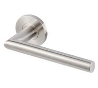 Ensemble béquille double sur rosace Ovalis forme L inox brossé VACHETTE 080877
