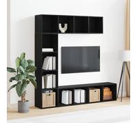 vidaXL Étagères 3 pcs Chêne Noir 36x30x143 cm Bois d'ingénierie