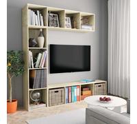 vidaXL Étagères 3 pcs Chêne Noir 36x30x143 cm Bois d'ingénierie