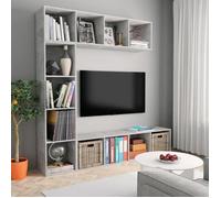 Ensemble bibliothèque/meuble TV - vidaXL - Gris béton - 180x30x180 cm