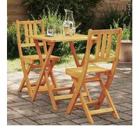 Ensemble bistro bois d'acacia - BURKE - 3 pièces - Marron - Bois d'acacia massif - 60x60x72 cm - Pliable