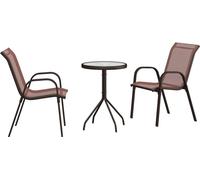 Ensemble bistro de jardin 3 pc Marron Acier