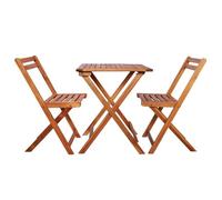 Ensemble bistro pliable en bois - JILL - Bois d'acacia massif - Finition à l'huile - 60x60x73 cm (table)