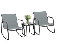 Ensemble bistrot - Ensemble de meubles de jardin - Structure métallique - 79 × 61 × 78 cm - Gris clair