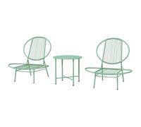 Ensemble bistrot Outsunny 3 pièces en acier Ensemble de meubles de jardin résistant aux intempéries avec table bistrot Chaises de