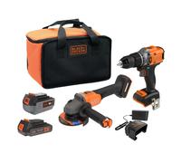 Ensemble BLACK+DECKER perceuse à percussion et ponceuse sans fil 18 V BCK24D1M1SB