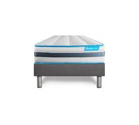 Ensemble 90x200 matelas BodyFlex ressorts ensaches et memoire de forme + sommier kit gris