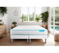 Ensemble BodyOne 160 x 200 cm - 19cm - Mousse - Ferme - Double sommiers Blanc