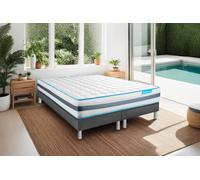 Ensemble BodyZone 160 x 200 cm - 24cm - Ressorts ensachs - Tonique - Double sommiers Gris