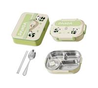 Ensemble boîte à lunch en acier inoxydable 304 700g Panda/ - 4 boîtes avec bol à soupe, cuillère, baguettes et sac isotherme, résistant au micro-ondes