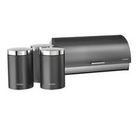 Ensemble Boîte à Pain + 3 Boîtes de Cuisine, Rangement, Acier Inoxydable Briebe BB1161 Gris/Inox 3 G