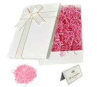 Ensemble Boite Cadeau, Coffrets Cadeaux Rectangulaires Polyvalents, 21,7 x 15,7 x 8,5 CM Boîte Cadeau Vide Pliable Pour Mariage Anniversaire Noël Thanksgiving (Blanc)