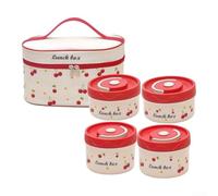 Ensemble Boîte Lunch Isolée 4 Acier Ensemble Boîte Lunch Isolée | 4 empilables, 2x440ml et 2x600ml, isotherme inclus, pour idéal pour salade et plat principal
