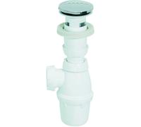 Wirquin 30723121 Ensemble complet vidage pour lavabo siphon, bonde clapet Quick-clac et trop-plein intégré, blanc