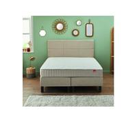 Ensemble boxspring 5 en 1 surmatelas + matelas + sommier + tête de lit + pieds Epeda ENCHANTEUR Chenille lin 2x80x200 G