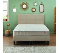 Ensemble boxspring surmatelas + matelas + sommier + tête de lit + pieds chenillé lin Epeda ENCHANTEUR 160x200