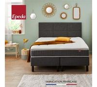 Ensemble boxspring 5 en 1 surmatelas + matelas + sommier + tête de lit + pieds Epeda ENCHANTEUR Chine gris 2x80x200