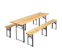 Ensemble brasserie table et bancs en bois pliants 218 cm - Oviala Munich