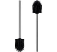 Ensemble brosse de toilettes à long manche, poils souples, en silicone, pour le nettoyage des toilettes