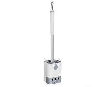 Ensemble brosse WC avec tige en alliage d'aluminium et tête hémisphérique pour un nettoyage complet des toilettes