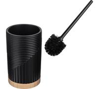Ensemble brosse WC et brosse de toilettes - Autoportant avec récipient - Support rond - Design moderne - Hygiénique