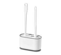 Ensemble Brosse WC et Support, Brosse WC multifonctionnelle Suspendue pour Nettoyage en Profondeur pour Salle de Bain (Blanc perlé)